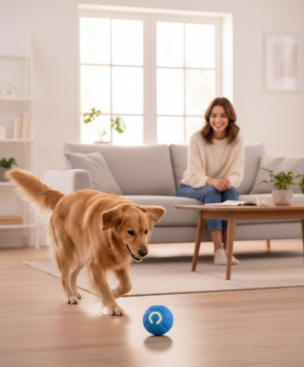 Smart Interactive Dog Ball – USB Rechargeable Motion Toy